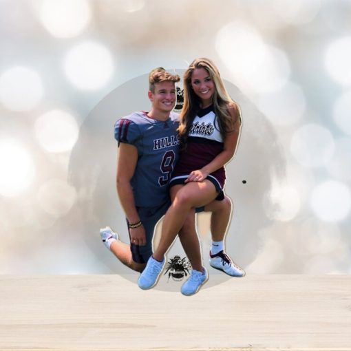 Custom Photo American Football Couple Ornament