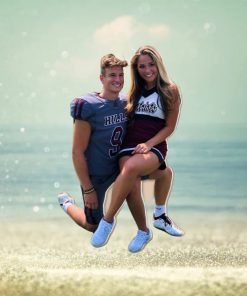 Custom Photo American Football Couple Ornament