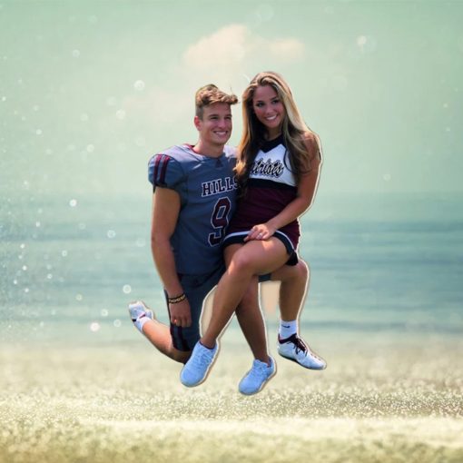 Custom Photo American Football Couple Ornament