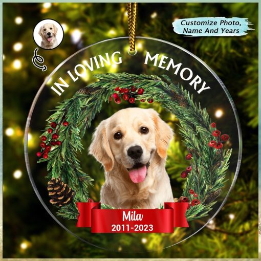 Custom Photo In Loving Memory Dog Cat Ornament