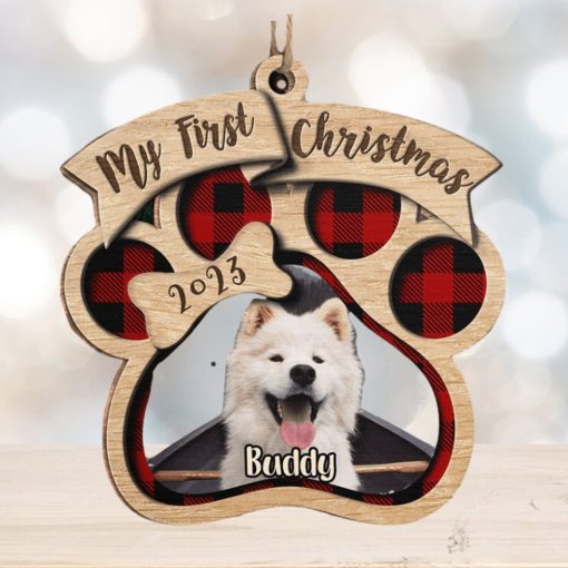 Custom Photo My First Christmas   Dog & Cat Personalized Custom Ornament