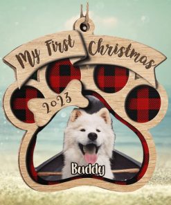 Custom Photo My First Christmas   Dog & Cat Personalized Custom Ornament