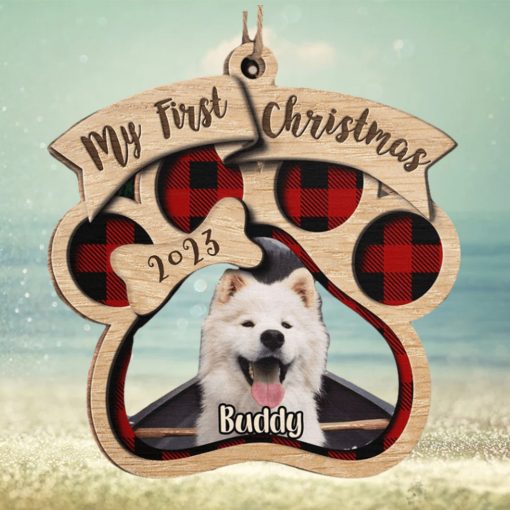 Custom Photo My First Christmas   Dog & Cat Personalized Custom Ornament