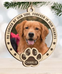 Custom Photo No Longer By Our Side, Forever In Our Hearts Memorial Personalized Custom Ornament