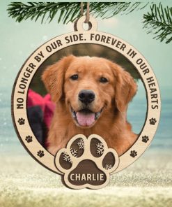 Custom Photo No Longer By Our Side, Forever In Our Hearts   Memorial Personalized Custom Ornament