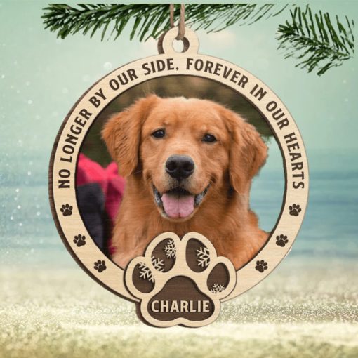 Custom Photo No Longer By Our Side, Forever In Our Hearts   Memorial Personalized Custom Ornament