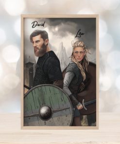 Custom Viking Show Canvas Poster Fighting Couple