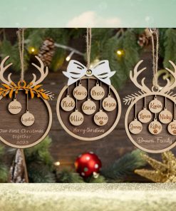 Custom Wooden Family Christmas Ornament Personalized Christmas Ornament Family Name 1 10 Lase Engraved Christmas Ornament Christmas Decor