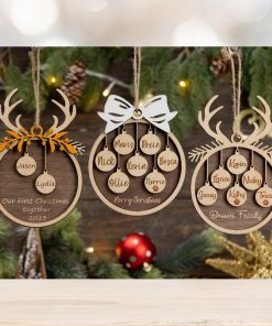 Custom Wooden Family Christmas Ornament Personalized Christmas Ornament Family Name 1 10 Lase Engraved Christmas Ornament Christmas Decor