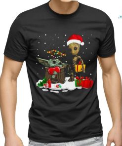Cute Baby Yoda And Baby Groot Christmas Shirt