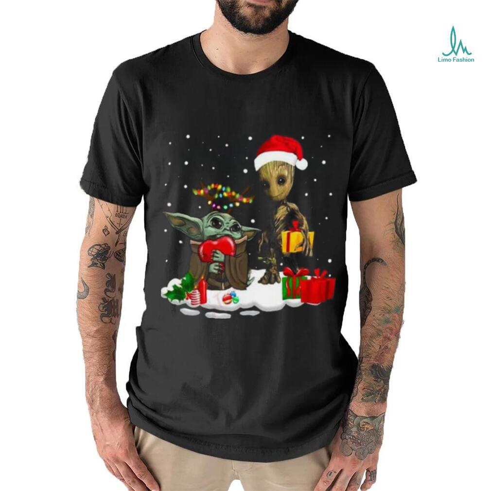 Cute Baby Yoda And Baby Groot Christmas Shirt Cute Baby Yoda And Baby Groot Christmas Shirt
