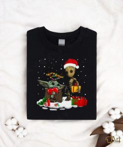 Cute Baby Yoda And Baby Groot Christmas Shirt