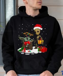Cute Baby Yoda And Baby Groot Christmas Shirt