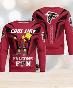 Cute Cool Like Atlanta Falcons Fan Bart Simpson Dab Ugly Christmas Sweater