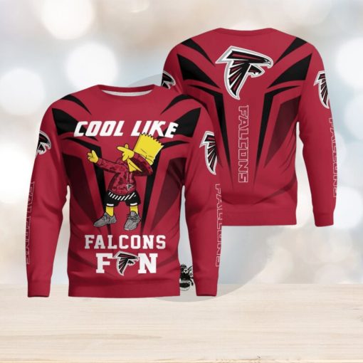 Cute Cool Like Atlanta Falcons Fan Bart Simpson Dab Ugly Christmas Sweater