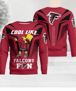 Cute Cool Like Atlanta Falcons Fan Bart Simpson Dab Ugly Christmas Sweater