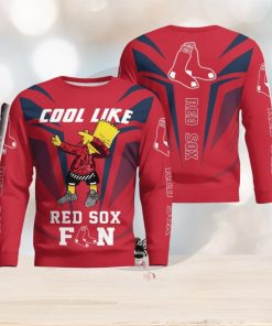 Cute Cool Like Boston Red Sox Fan Bart Simpson Dab Ugly Christmas Sweater