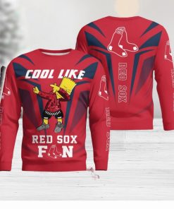 Cute Cool Like Boston Red Sox Fan Bart Simpson Dab Ugly Christmas Sweater