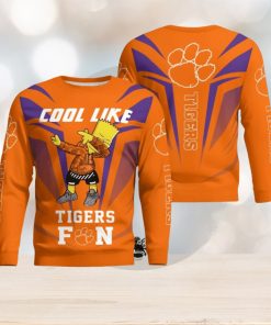 Cute Cool Like Clemson Tigers Fan Bart Simpson Dab Ugly Christmas Sweater