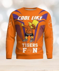 Cute Cool Like Clemson Tigers Fan Bart Simpson Dab Ugly Christmas Sweater