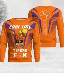 Cute Cool Like Clemson Tigers Fan Bart Simpson Dab Ugly Christmas Sweater