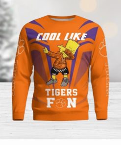 Cute Cool Like Clemson Tigers Fan Bart Simpson Dab Ugly Christmas Sweater