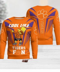 Cute Cool Like Clemson Tigers Fan Bart Simpson Dab Xmas Gift Ugly Christmas Sweater Amazing Gift