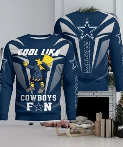 Cute Cool Like Dallas Cowboys Fan Bart Simpson Dab Xmas Gift Ugly Christmas Sweater Amazing Gift