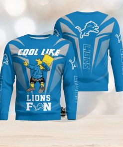 Cute Cool Like Detroit Lions Fan Bart Simpson Dab Ugly Christmas Sweater