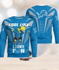 Cute Cool Like Detroit Lions Fan Bart Simpson Dab Ugly Christmas Sweater