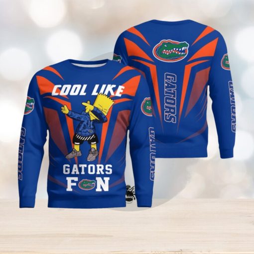 Cute Cool Like Florida Gators Fan Bart Simpson Dab Ugly Christmas Sweater