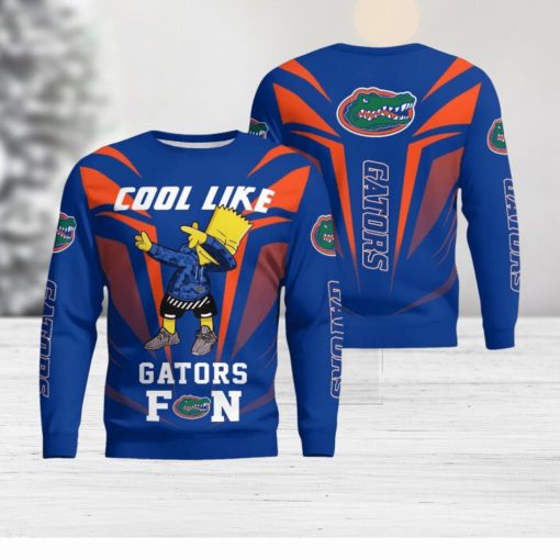 Cute Cool Like Florida Gators Fan Bart Simpson Dab Ugly Christmas Sweater