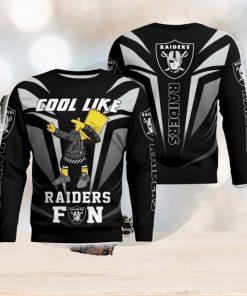 Cute Cool Like Las Vegas Raiders Fan Bart Simpson Dab Ugly Christmas Sweater