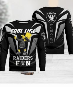 Cute Cool Like Las Vegas Raiders Fan Bart Simpson Dab Ugly Christmas Sweater