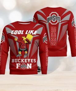 Cute Cool Like Ohio State Buckeyes Fan Bart Simpson Dab Ugly Christmas Sweater