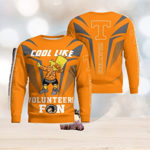 Cute Cool Like Tennessee Volunteers Fan Bart Simpson Dab Ugly Christmas Sweater