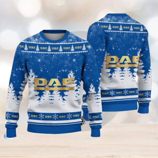 DAF Trucks Logo Wearing Santa Hat Christmas Gift Ugly Christmas Sweater Christmas Gift Ideas