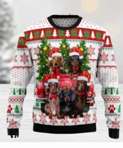 Dachshund Red Truck Ugly Christmas Sweaters Style Gift For Men And Women