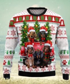 Dachshund Red Truck Ugly Christmas Sweaters Style Gift For Men And Women