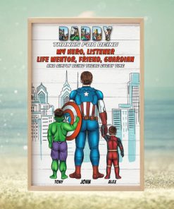 Daddy Thanks For Being My Hero Listener Life Mentor Friend Guardian And Simply Being There Every Time, Dad Poster Canvas