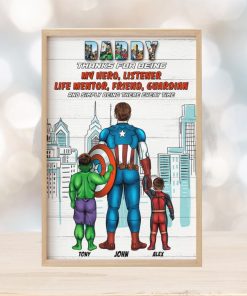 Daddy Thanks For Being My Hero Listener Life Mentor Friend Guardian And Simply Being There Every Time, Dad Poster Canvas