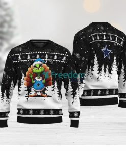 Dallas Cowboys Black Grinch Turkey Disguise Thankgiving Ugly Christmas 3D Sweater Gift For Men And Women