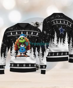 Dallas Cowboys Black Grinch Turkey Disguise Thankgiving Ugly Christmas 3D Sweater Gift For Men And Women