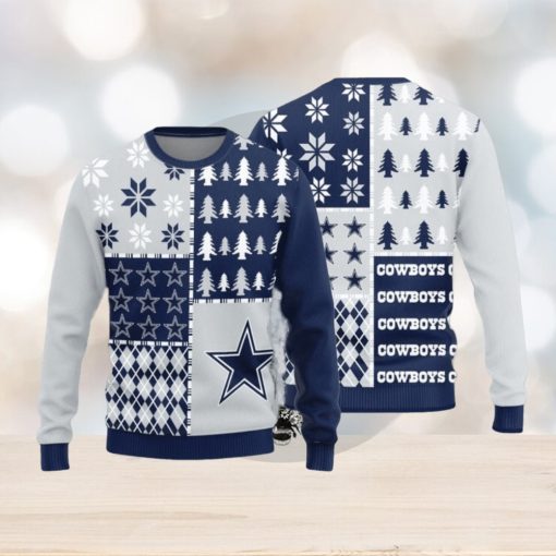 Dallas Cowboys Christmas Pine Trees Pattern New Style Knitted Sweater