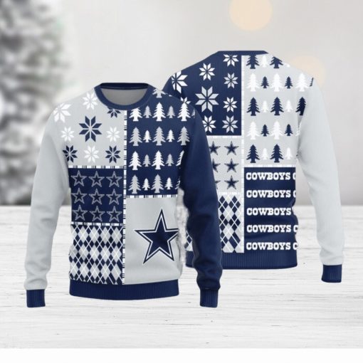 Dallas Cowboys Christmas Pine Trees Pattern New Style Knitted Sweater