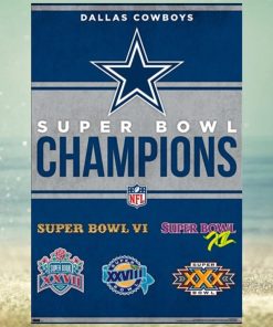 Dallas Cowboys Five Time Nfl Super Bowl Champions Commemorative Wall Poster