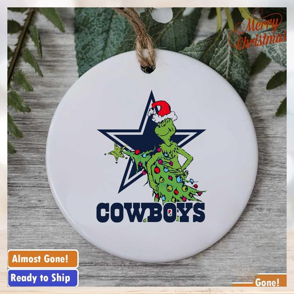 Dallas Cowboys Grinch Christmas tree ornament Dallas Cowboys Grinch Christmas tree ornament