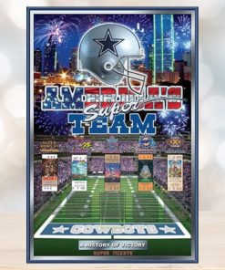 Dallas Cowboys History Of Victory Time Super Bowl Champs Poster