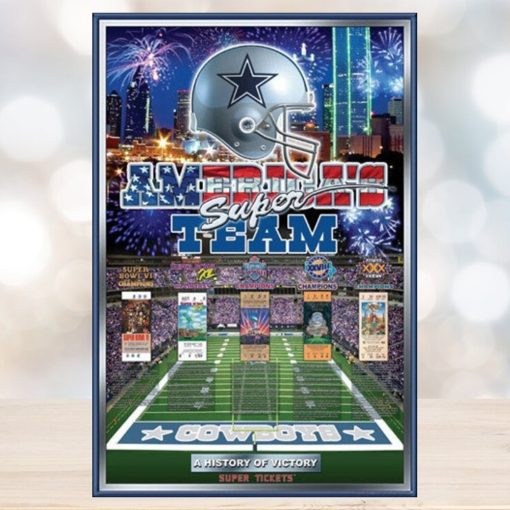 Dallas Cowboys History Of Victory Time Super Bowl Champs Poster