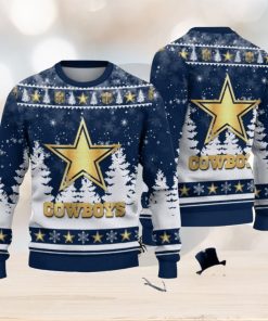 Dallas Cowboys Logo Wearing Santa Hat Christmas Gift Ugly Christmas Sweater Christmas Gift Ideas